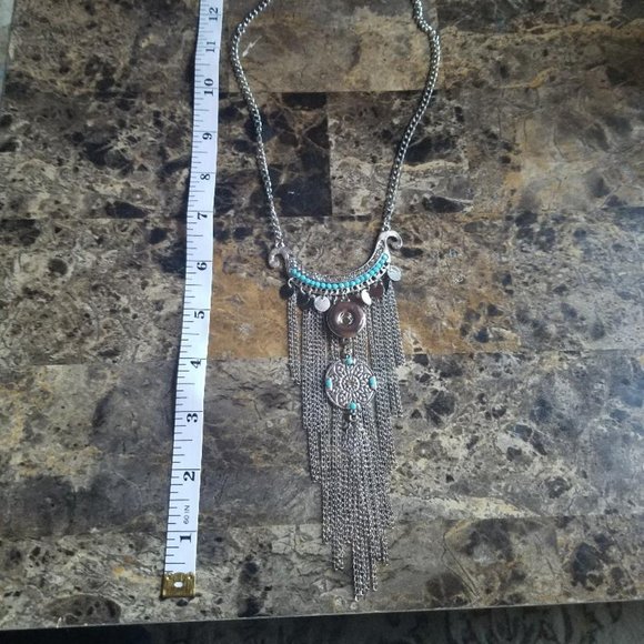 Bohemian style necklace tassel elegant boho New - Picture 2 of 3